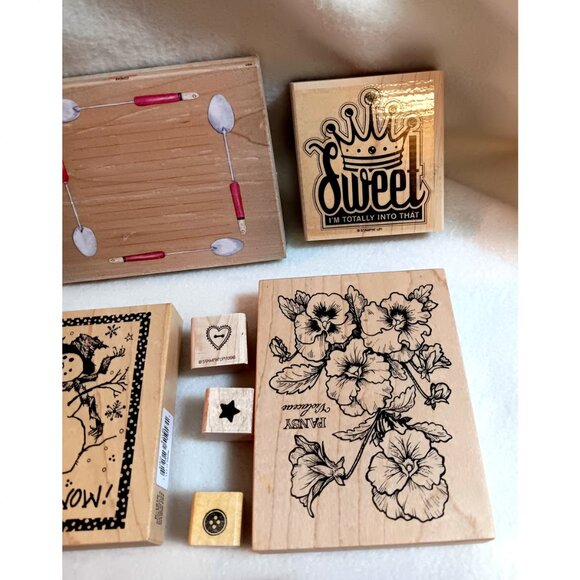 Large lot rubber stamps scrapbooks crafts cards 42 various READ - Picture 5 of 12